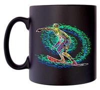 Klassek Pacific Surfer Surfing Wave Surf Beach Board Surf Mug Coffee Tea 10oz Black Satin Gift Present