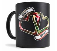 Klassek Personalised Black Ceramic Love Heart Mug with Custom Couple Names