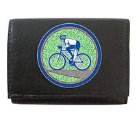 Klassek Racing Cyclist in Circle on Road Bike Cycling on Brand Men Leather Wallet Keyring Key Rack with Zip Pocket and Metal Gift Box