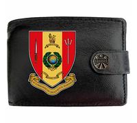 Klassek Royal Marines 43 Commando Image Men Wallet Real Leather Cap Badge Emblem Military Crest Insignia RFID Blocking with Coin Pocket and Metal Gift Box