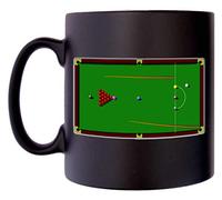 Klassek Snooker Table baise Pockets Cue Balls Sport Mug Coffee Tea 10oz Black Satin Gift Present