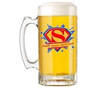 Klassek Super Man Super Dad Your Name Man Personalise Beer Mug Tankard 16floz 470ml Comic Book Style