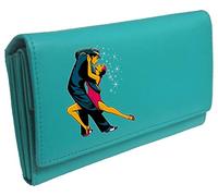 Klassek Tango Dancers Womans Turquoise Purse Strictly Brand Image on Real Animal Leather Ballroom Dancing Accessory Gift