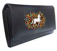 Klassek Whilte Horse Womans Black Purse Coloured Balls Brand Image on Real Animal Leather Pony Lovers Accessory Gift