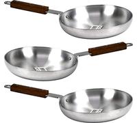 Klassic Combo Set of 3 Professional Aluminium Frying Pans with Wooden Handle (30cm)