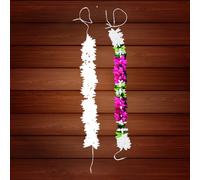 KLASSIE STORES Artificial Mogra Gajra for Hair Bun | White Gajra + Magenta Pink-Green-White Jasmine Flower Juda Accessories for Women, Girls | Fabric Gajra for Bridal, Wedding, Festive Hairstyles