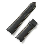 Klauer leather watch strap,Replacement Watchbands,Curved End Leather Watchband Watch Man Watchstrap 22mm/23mm/24mm (Color : Black Orange Noclasp, Size : 22mm)