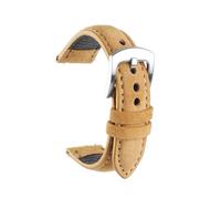Klauer Suede Leather Watch Strap 18-22mm Oil Wax Leather Watch Band, Light Brown, 19mm