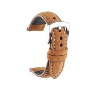 Klauer Suede Leather Watch Strap 18-22mm Quick Release Watchbands, Brown, 20mm