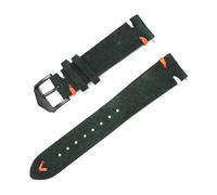 Klauer Suede Leather Watch Strap 20/22mm Quick Release Leather Watch Bands, Dark Green, 20mm