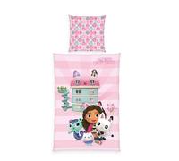 Klaus Herding GmbH Gabby's Dollhouse Bed Linen, Pillowcase Approx. 80 x 80 cm, Duvet Cover Approx. 135 x 200 cm, with Smooth Zip, 100% Cotton, Renforcé
