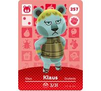 Klaus - Nintendo Animal Crossing Happy Home Designer Amiibo Card - 257