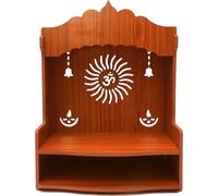 KLAVATE Beautiful Pooja Mandir for Home and Office/Wall Mounted MDF Wooden Temple/Puja Stand (8 Mm Plywood Thickness) (Wdn Ombell) (Design 1)