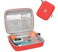 Klawdsky Asthma Medications Case, Hard Travel Case for Inhaler Spacer, Inhaler Mask, Pills, First Aid Supplies, Red