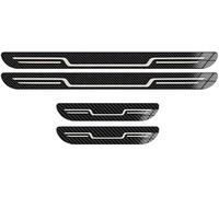 KLBHD 4pcs Stainless Steel Door Sill Protector Strips for Honda Jazz III 2017-2020, Guard Kick Plates Scuff Threshold Plate Trim Cover, Kick Plates Accessories, Welcome Pedal,Carbon fiber