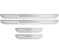 KLBHD 4pcs Stainless Steel Door Sill Protector Strips for Toyota Yaris Cross (XP210) 2020-2025, Guard Kick Plates Scuff Threshold Plate Trim Cover, Kick Plates Accessories, Welcome Pedal,Silver