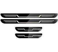 KLBHD 4pcs Stainless Steel Door Sill Protector Strips for Toyota Yaris Cross (XP210) 2020-2025, Guard Kick Plates Scuff Threshold Plate Trim Cover, Kick Plates Accessories, Welcome Pedal,Black