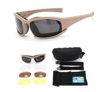 KLCDD X7 Tactical Hunting Polarized Glasses Outdoor Shooting Goggles Riding Fishing Explosion Proof Sports Sunglasses,Khaki,Polarized