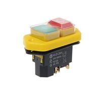 KLD-28 KLD-28A 4Pin 5Pins 250V Waterproof Electromagnetic Pushbutton Switches Push Button Switch for Slicer IDGTTLDF(KLD-28A 5Pin Yellow)