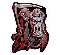 KLDGQ 25 * 30cm Rock Punk Band Large Iron On Embroidery Patches Badge Embroidery Patches Skull Iron On Embroidery Patches For Clothing