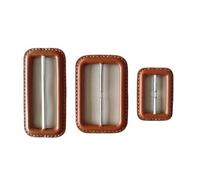 KLDGQ DIY Leather Belt Buckle Kit, 2pcs Slide Buckles for Backpack Straps, Pet Collars, Genuine Leather Covered, 25-70MM, Crafting Supplies