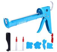 Kldgris Sealant Caulking Gun Silicone Gun Kit with Caulk Remover Tool & 2 Silicone Nozzles for Caulking Removal, Bathroom & Shower Caulk