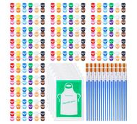 Kleagary 20 Pack Acrylic Paint Jars 12 Colors Gouache Watercolor Craft Paint Container Strip Storage Home Classroom PartyFavors