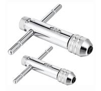 Kleagary 2Pcs Ratchet T Handle Tap Wrench, Adjustable T Bar Handle Holder Ratcheting Tap Wrench for Metric M3-M8 / M5-M12