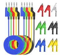 Kleagary 4mm Stackable Banana to Banana Plug Flexible Cable, Electrical Test Leads with 10PCS Protective Copper Alligator Clips
