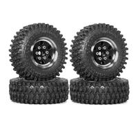 Kleagary 4pcs 55mm 1.0inch Metal Beadlock Wheel Tire for 1/18 1/24 RC Crawler Car TRX4M SCX24 Upgrade Parts Accessories Black