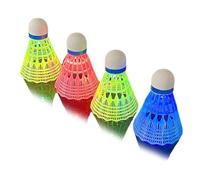 Kleagary 4Pcs Luminous Badminton Balls LED Foamed Plastic Sport Badminton Light-Up Shuttlecocks Badminton Set Multicolor