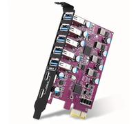 Kleagary 7 Ports USB 3.0 Expansion Card USB-A 5X USB-C 2X PCI Express USB Add in Card Hub Converter for Desktop PC Host Card