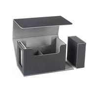Kleagary Card Deck Box with Display Window,Card Deck Case with Dice Tray Card Storage Box 35pt Magnetic Card Holder Gray