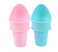 Kleagary Ice Cream and Popsicle Tool Set Ice Cream Spoon, Reusable Mini Scoop Cones Set, Good Grip Plastic Cookie Baking C