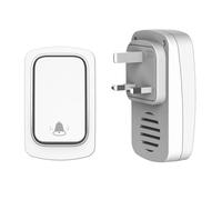 Kleagary Self Powered Wireless DoorBell No Battery Waterproof Door Bell Chime Ring Elderly Caller Home Security DoorBell UK Plug