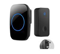 Kleagary Self Powered Wireless DoorBell No Battery Waterproof Door Bell Chime Ring for Kids Elderly Caller UK Plug