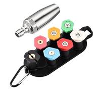 Kleagary Turbo Nozzle for Pressure Washer,4000PSI Rotating Turbo Nozzle 1/4inch Quick Connect,7 Sprays Nozzle Tips&Nozzle Holder