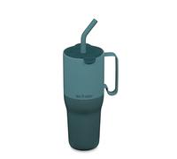 Klean Kanteen 1100ml Rise Insulated Tumbler with Straw Lid & Handle | Keeps Iced 24h, 36oz Stainless Steel Water Bottle, 90% Recycled Steel, Gym or Travel, (Brittany Blue)
