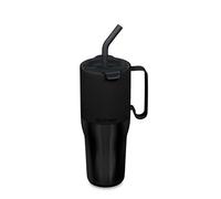 Klean Kanteen 1100ml Rise Insulated Tumbler with Straw Lid & Handle | Keeps Iced 24h, 36oz Stainless Steel Water Bottle, 90% Recycled Steel, Gym or Travel, (Black)