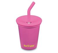 Klean Kanteen 300ml Kids Cup with Reusable Straw and Lid | Splash-Proof Toddler Mug, 10oz Stainless Steel Children's Cup, Fits Pram & Car Seat Holders, Stackable, (Grenadine)