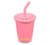 Klean Kanteen 300ml Kids Cup with Reusable Straw and Lid | Splash-Proof Toddler Mug, 10oz Stainless Steel Children's Cup, Fits Pram & Car Seat Holders, Stackable, (Pink Lemonade)