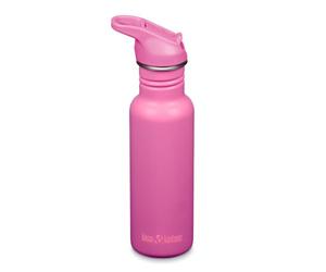Klean Kanteen 530ml Classic Water Bottle with Straw, 100% Leakproof | 18oz Stainless Steel Sports Water Bottle, Gym or Travel, Durable & BPA-Free, (Rose Violet)
