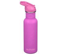 Klean Kanteen 530ml Classic Metal Water Bottle with Straw | 100% Leakproof | 18oz Stainless Steel Sports Water Bottle | Gym or Travel | Durable & BPA-Free | (Rose Violet)