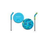 Klean Kanteen Kid's Cup Straw Lid 2-Pack Blue/blue Tie Dye
