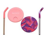 Klean Kanteen Kid's Cup Straw Lid 2-Pack Pink/pink Tie Dye