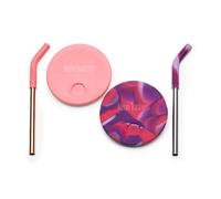 Klean Kanteen Kid's Cup Straw Lid 2-Pack Pink/Pink Tie Dye