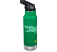 Klean Kanteen 355ml Classic Kid's Insulated Water Bottle with Flip Seal Sport Cap - Dino Skate Green