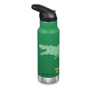 Klean Kanteen Kids Water Bottle with Straw | Insulated 350ml Drinks Bottle | 100% Leakproof | Flip and Seal Sports Lid | Childrens Metal Flask | Durable & BPA Free | Stainless Steel | Dino Skate