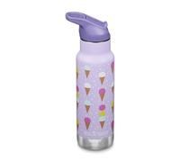Klean Kanteen Kids Water Bottle with Straw, Insulated 350ml Drinks Bottle | 100% Leakproof, Flip and Seal Sports Lid, Metal Childrens Flask, Durable & BPA Free, Stainless Steel, Ice Cream