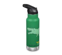 Klean Kanteen Kids Water Bottle with Straw | Insulated 350ml Drinks Bottle | 100% Leakproof | Flip and Seal Sports Lid | Childrens Metal Flask | Durable & BPA Free | Stainless Steel | Dino Skate